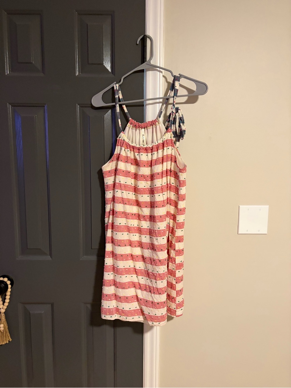 Rachel Kate Red and Cream Striped Casual Sundress